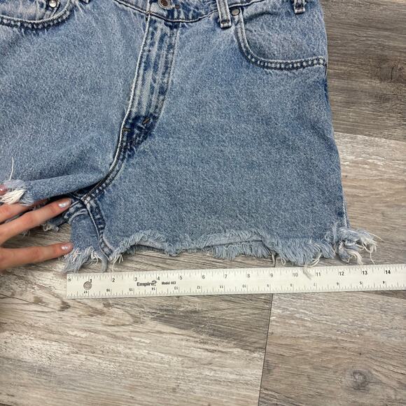 Vintage 90s Levis Silver Tab Lean Blue Womens 32" High Rise Cutoff‎ Shorts USA - Picture 10 of 10